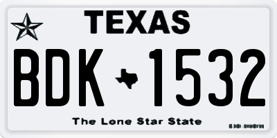 TX license plate BDK1532