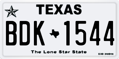 TX license plate BDK1544