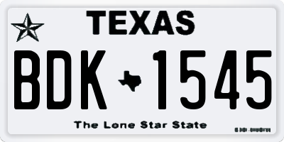 TX license plate BDK1545