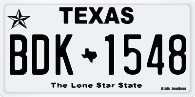 TX license plate BDK1548
