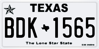 TX license plate BDK1565