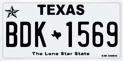 TX license plate BDK1569