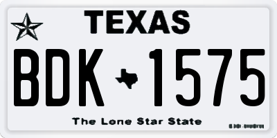 TX license plate BDK1575