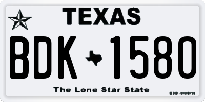 TX license plate BDK1580