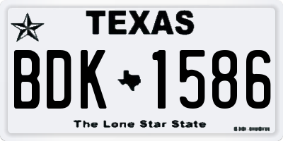 TX license plate BDK1586
