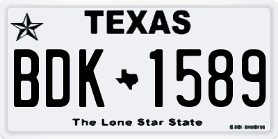 TX license plate BDK1589