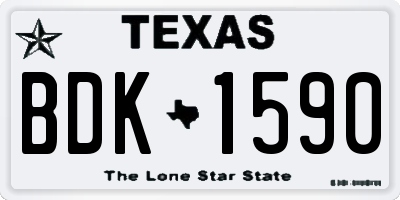 TX license plate BDK1590