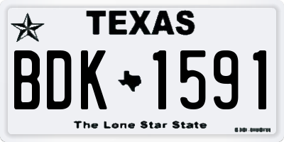 TX license plate BDK1591