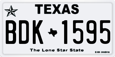 TX license plate BDK1595