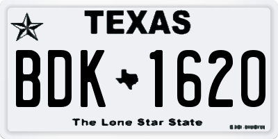 TX license plate BDK1620