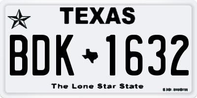 TX license plate BDK1632