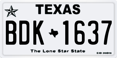 TX license plate BDK1637