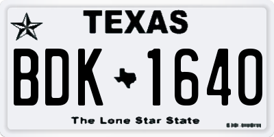TX license plate BDK1640