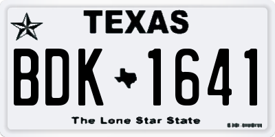 TX license plate BDK1641
