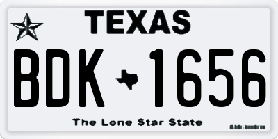 TX license plate BDK1656