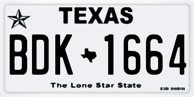 TX license plate BDK1664