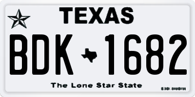 TX license plate BDK1682