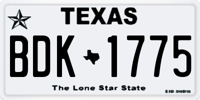 TX license plate BDK1775