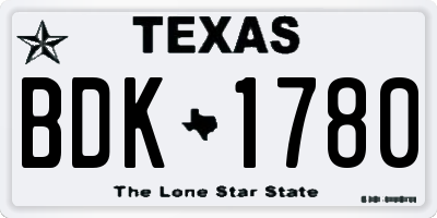 TX license plate BDK1780
