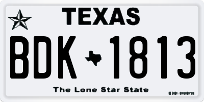 TX license plate BDK1813