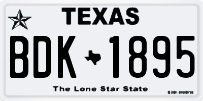 TX license plate BDK1895