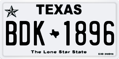 TX license plate BDK1896