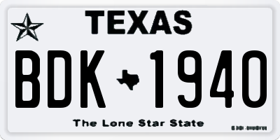 TX license plate BDK1940