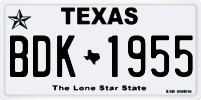 TX license plate BDK1955