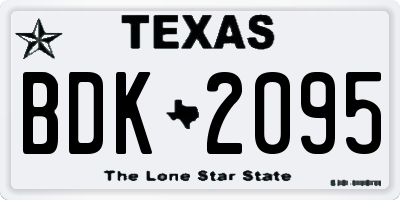 TX license plate BDK2095