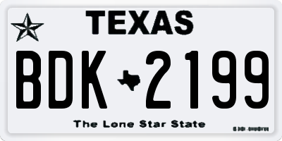 TX license plate BDK2199