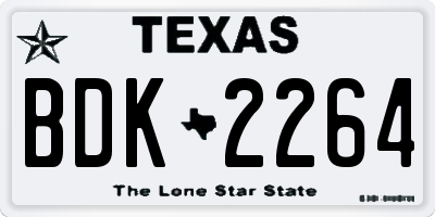 TX license plate BDK2264