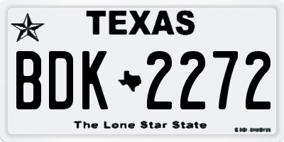 TX license plate BDK2272