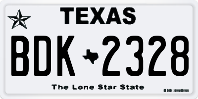 TX license plate BDK2328