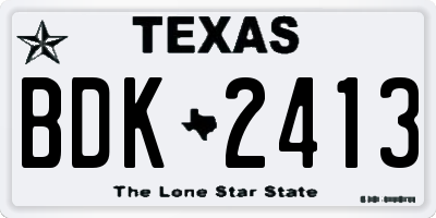 TX license plate BDK2413