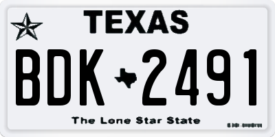 TX license plate BDK2491
