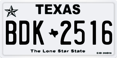 TX license plate BDK2516