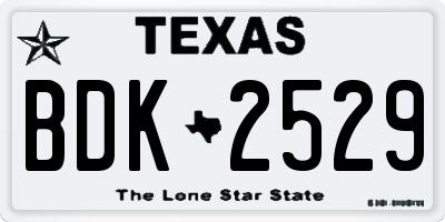 TX license plate BDK2529