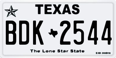 TX license plate BDK2544
