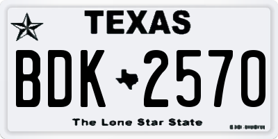 TX license plate BDK2570