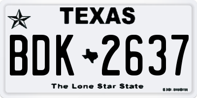 TX license plate BDK2637