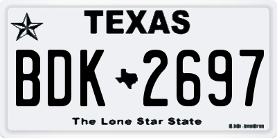 TX license plate BDK2697