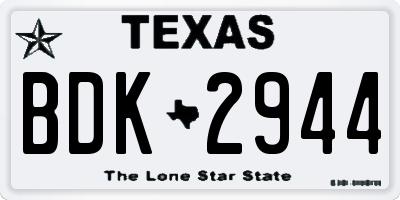 TX license plate BDK2944