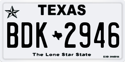 TX license plate BDK2946