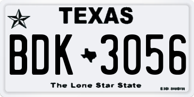 TX license plate BDK3056