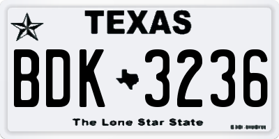 TX license plate BDK3236