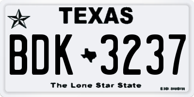 TX license plate BDK3237