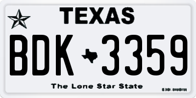 TX license plate BDK3359