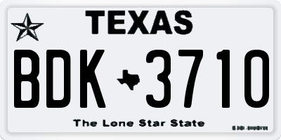 TX license plate BDK3710