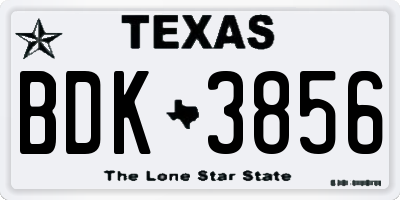TX license plate BDK3856