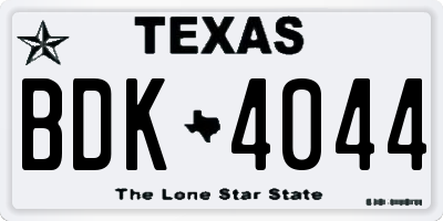 TX license plate BDK4044